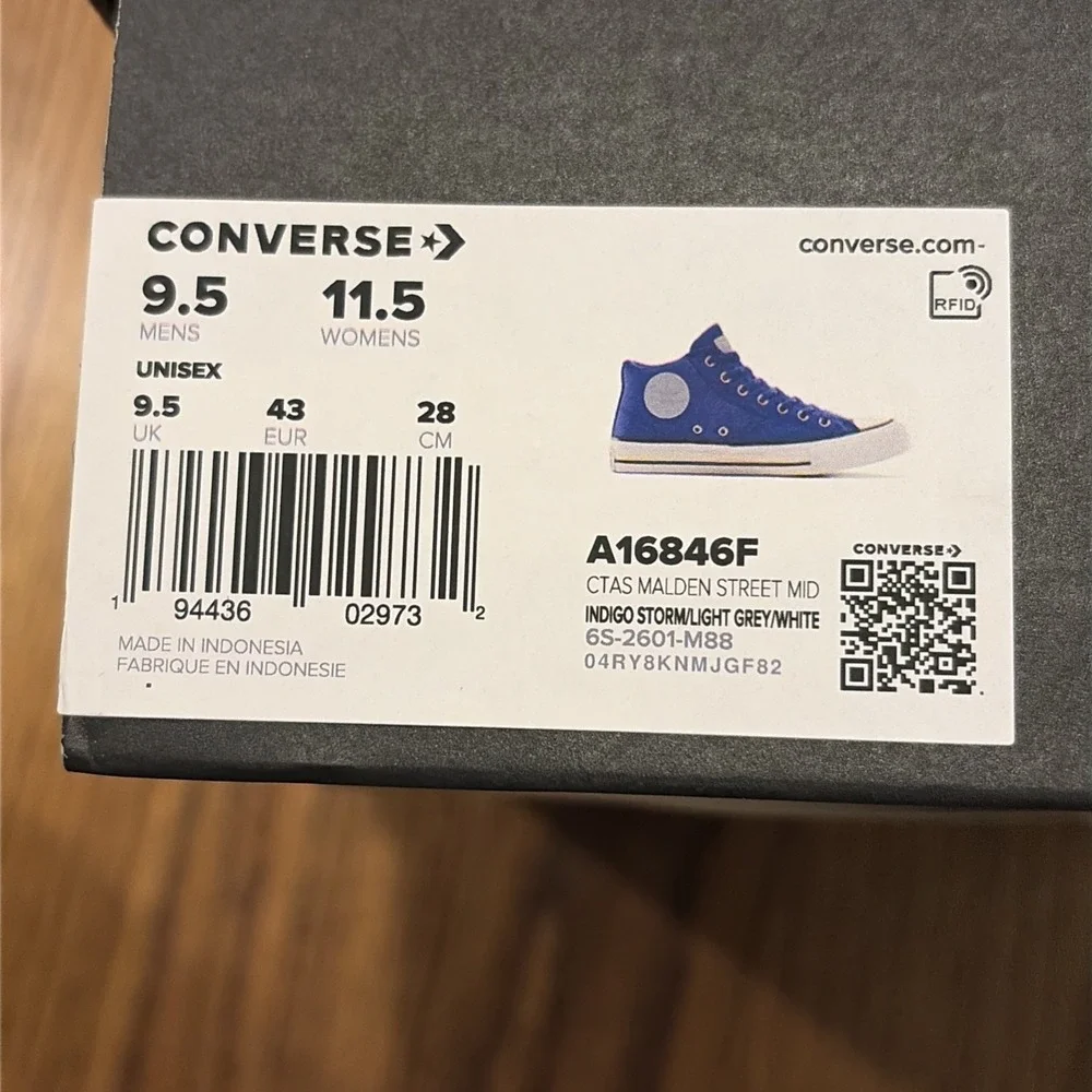 Converse Chuck Taylor All Star Mid Malden Street Indigo Storm Shoes Men Size 9.5